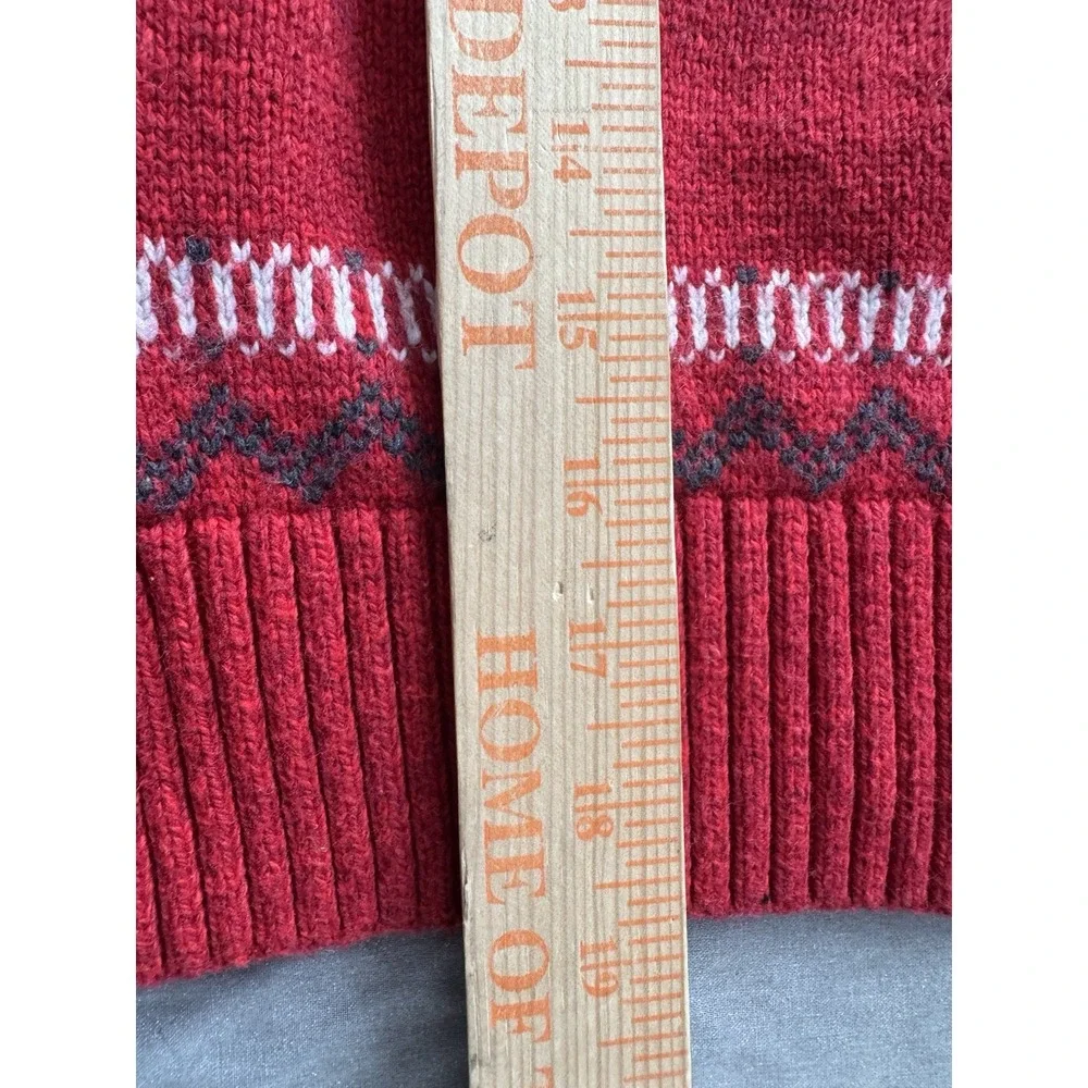 GAP Kids Boys Christmas Holiday Sweater Size‎ 8-10 Red Fair Isle Shawl Collar
